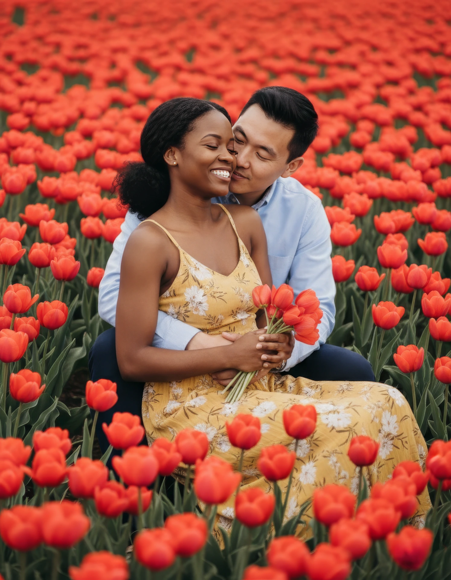 Photoshoot in Amsterdam in the tulip fields