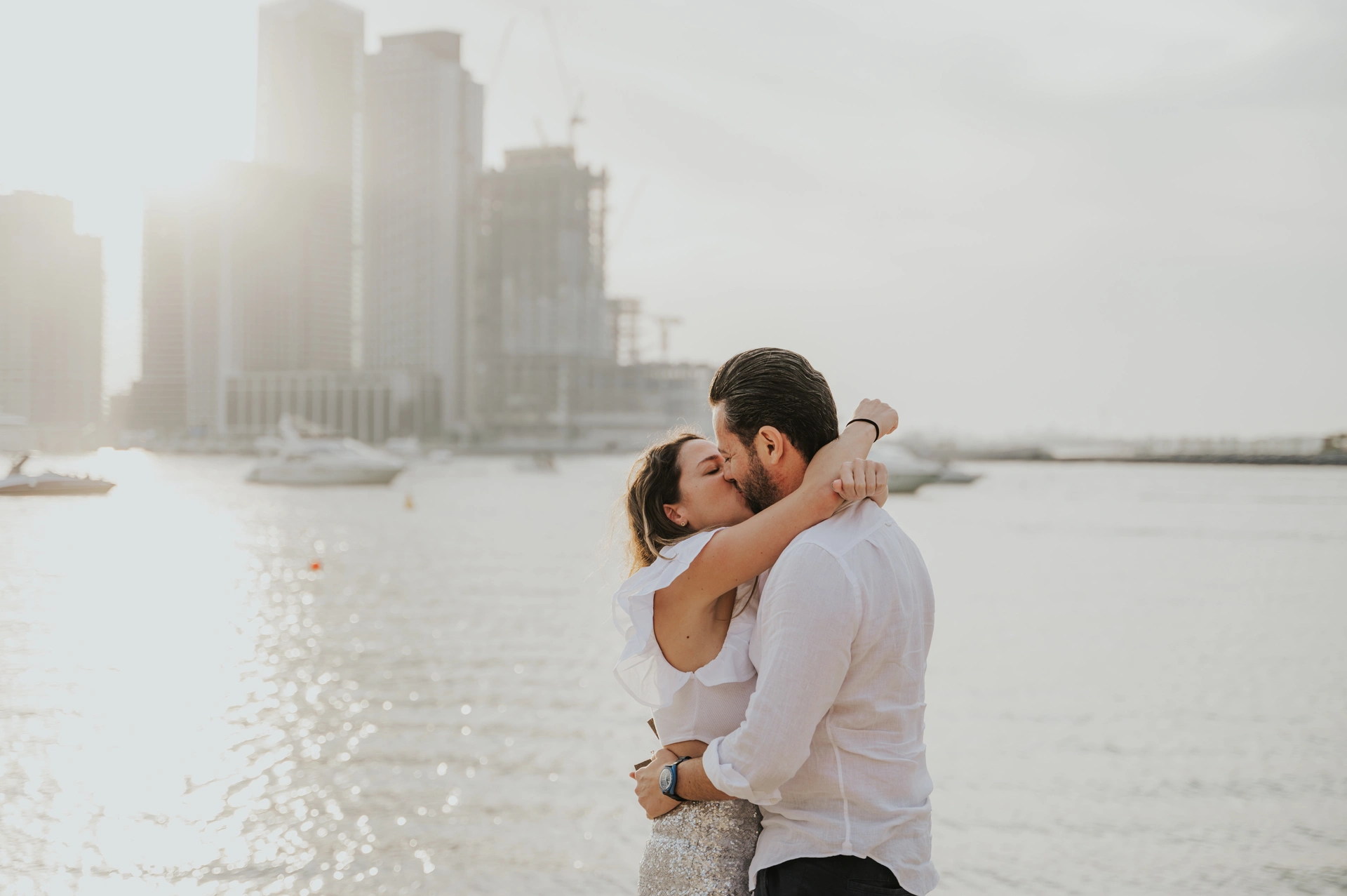 Dubai photoshoot with marina skyline